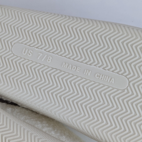 Slippers & Headband Coffee Croissant Sherpa Embroidery Sequins Ivory M (7/8) NWT - Picture 13 of 16